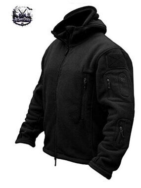 Men's Hooded Tactical Fleece Jacket Full Zip Warm Winter Jacket